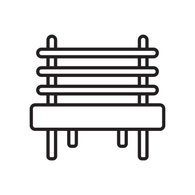 Tezgah simge vektör işareti ve beyaz arka plan üzerinde tezgah logo kavramı izole sembolü