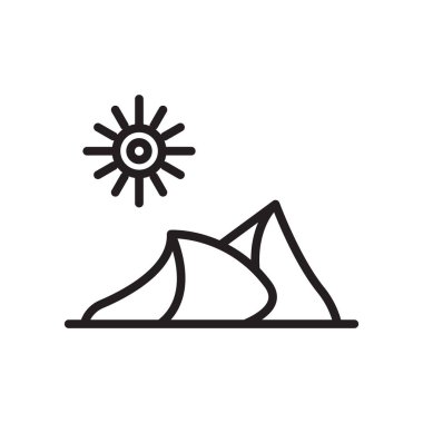 Dune simge vektör işareti ve beyaz arka plan üzerinde D izole sembolü