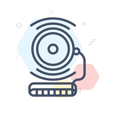 Okul zili simge vektör işareti ve üzerinde beyaz backgr izole sembolü