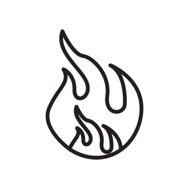 Yangın simge vektör işareti ve beyaz arka plan üzerinde F izole sembolü