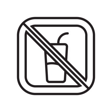 Hiçbir içecekler simge vektör işareti ve beyaz arka plan üzerinde hiç içki logo kavramı izole sembolü