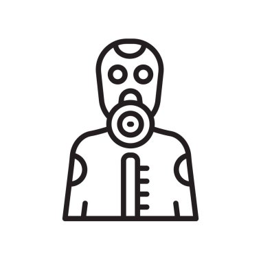 İzole beyaz arka plan, toksik işareti, lin toksik simge vektör