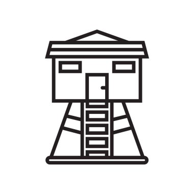 Lodge simge vektör işareti ve beyaz arka plan üzerinde Lodge logo kavramı izole sembolü