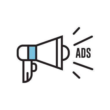 Megafon simge vektör işareti ve beyaz arka plan üzerinde megafon logo kavramı izole sembolü