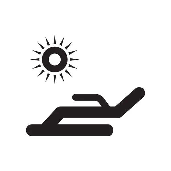 Strandstoel pictogram vector teken en symbool op witte CHTERGRO geïsoleerd — Stockvector