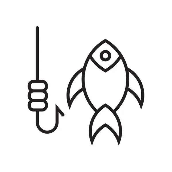 Риболовля значок векторний знак і символ ізольовані на білому тлі, концепція логотипу риболовлі — стоковий вектор