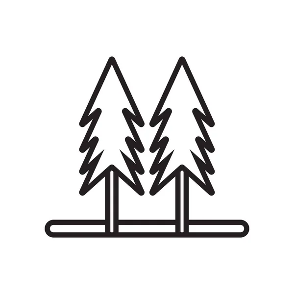 Signo de vector de icono de pinos y símbolo aislado sobre fondo blanco, concepto de logotipo de pinos — Archivo Imágenes Vectoriales