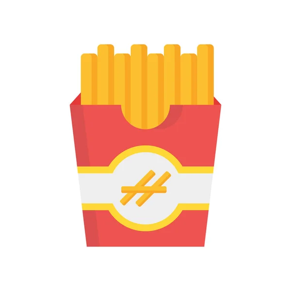 Franse frietjes pictogram vector teken en symbool geïsoleerd op witte backg — Stockvector