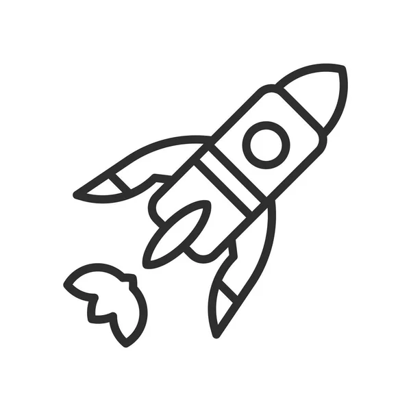 Піктограма запуску космічної ракети векторний знак і символ ізольовані на білому — стоковий вектор