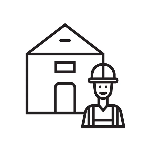 Construtor ícone vetor sinal e símbolo isolado no fundo branco, Construtor logotipo conceito —  Vetores de Stock