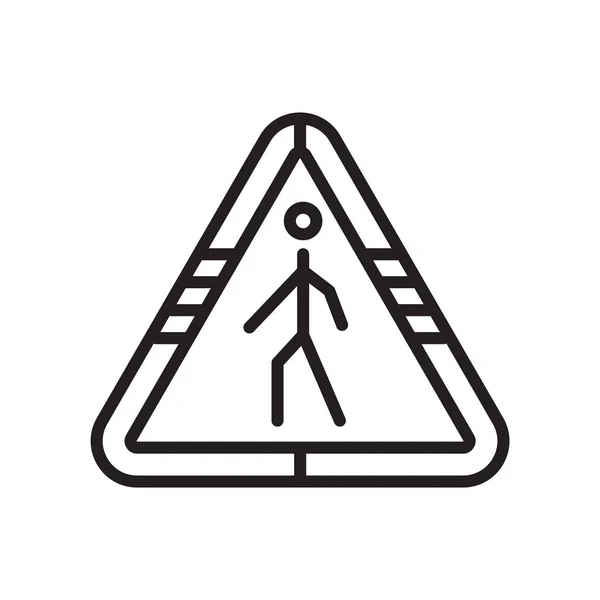 ウォーカーのアイコン ベクトル記号と白い背景、ウォーカーのロゴのコンセプト通り三角信号の分離記号通り三角信号 — ストックベクタ