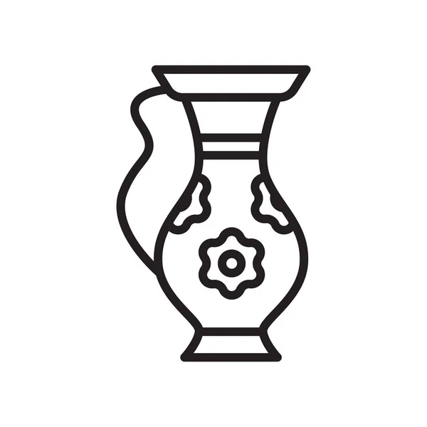 Знак вектора вазы и символ на белом фоне, В — стоковый вектор