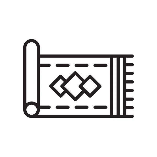 Szőnyeg ikon-vektoros jel és szimbólum elszigetelt fehér background, — Stock Vector
