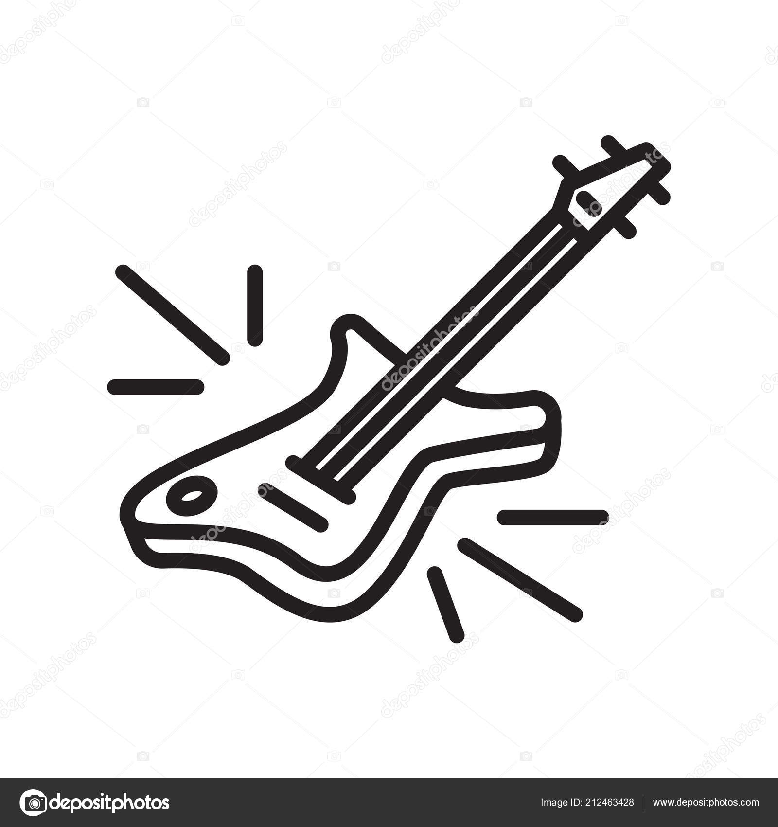 Vetor de guitarra ícone isolado no fundo branco, sinal de guitarra, l