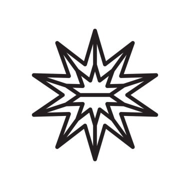 Yıldız simgesi vektör işareti ve beyaz arka plan üzerinde S izole sembolü