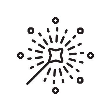 Sihirli simge vektör işareti ve beyaz arka plan üzerinde Magic logo kavramı izole sembolü