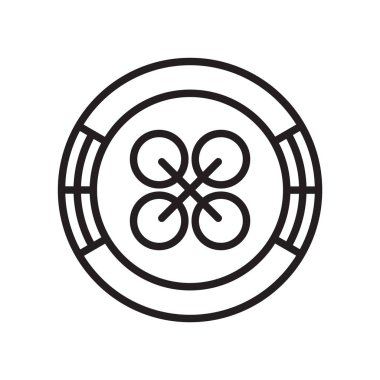 Düğme simge vektör işareti ve beyaz arka plan üzerinde düğme logo kavramı izole sembolü