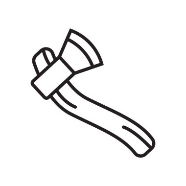 Balta simge vektör işareti ve beyaz arka plan üzerinde balta logo kavramı izole sembolü