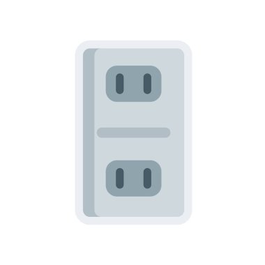 Simge vektör işareti ve beyaz arka plan üzerinde izole sembol soket,