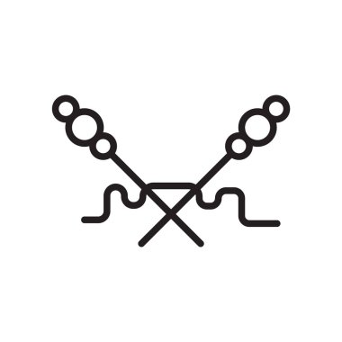 Simge vektör işareti ve beyaz arka plan üzerinde örme logo kavramı izole sembolü örme