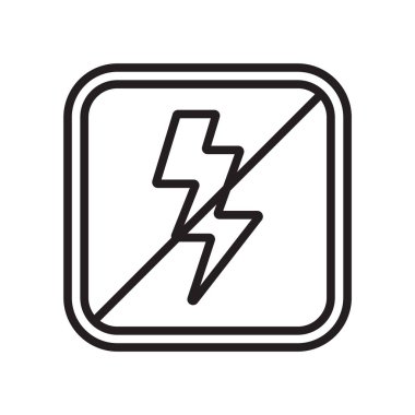 Elektrik simge vektör işareti ve beyaz arka plan üzerinde elektrik logo kavramı izole sembolü