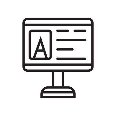 Bilgisayar simge vektör işareti ve beyaz arka plan üzerinde bilgisayar logo kavramı izole sembolü