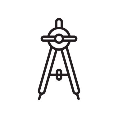 Pusula simgesini vektör işareti ve beyaz arka plan üzerinde pusula logo kavramı izole sembolü