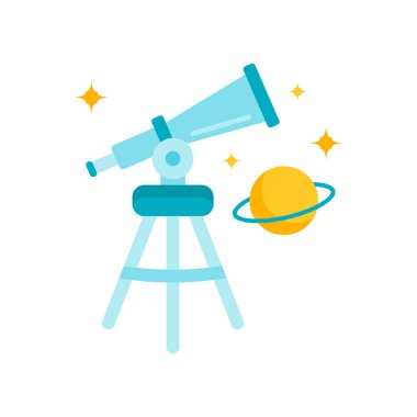 Teleskop simge vektör işareti ve üzerinde beyaz backgrou izole sembolü