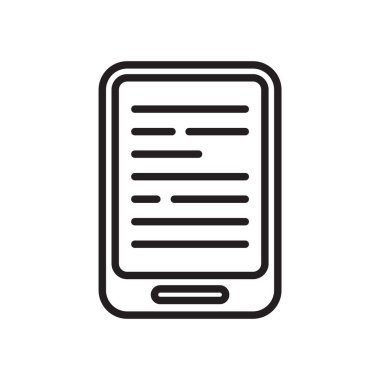 EBook simge vektör işareti ve beyaz arka plan üzerinde Ebook logo kavramı izole sembolü