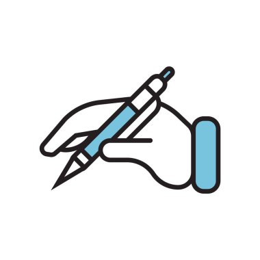 Simge vektör işareti ve beyaz arka plan, yazı logo kavramı izole sembolü yazmak