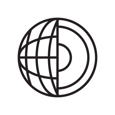 Jeoloji simge vektör işareti ve beyaz arka plan üzerinde izole sembolü