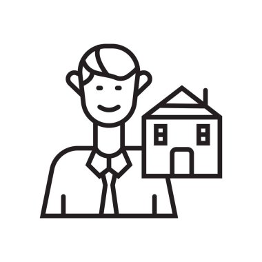 Ajan simge vektör işareti ve beyaz arka plan üzerinde Ajan logo kavramı izole sembolü