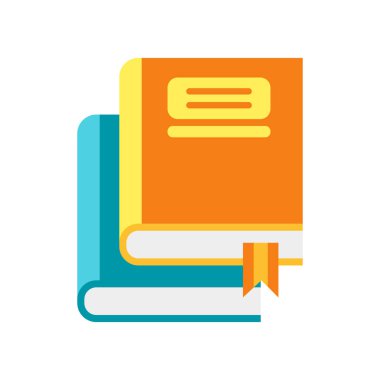 Kitaplar simge vektör işareti ve beyaz arka plan üzerinde izole sembolü, 