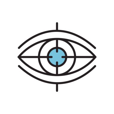 Vizyon simge vektör işareti ve beyaz arka plan üzerinde vizyon logo kavramı izole sembolü