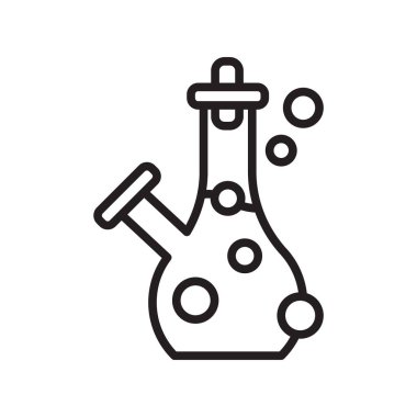 Şişesi simge vektör izole beyaz arka plan, Flask işareti, lin