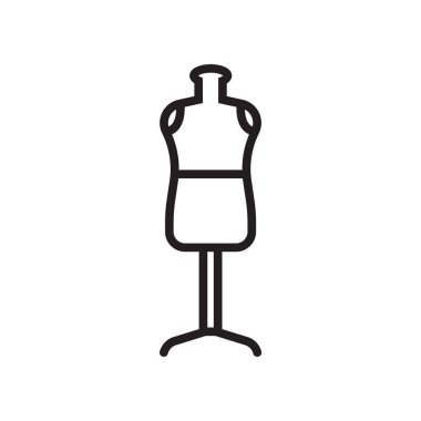 Manken simge vektör işareti ve beyaz arka plan üzerinde manken logo kavramı izole sembolü