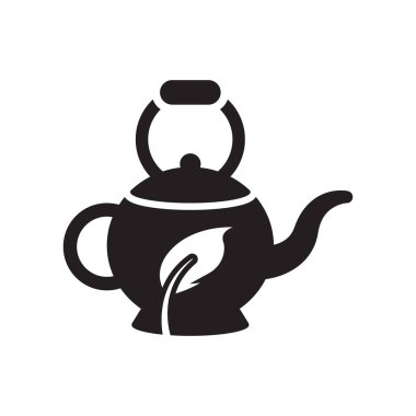 Çaydanlık simge vektör işareti ve beyaz arka plan üzerinde izole sembolü,