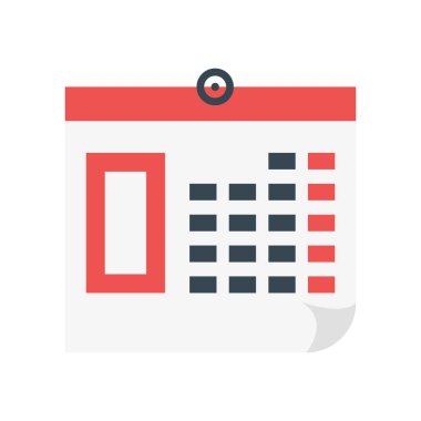 Takvim simge vektör işareti ve üzerinde beyaz adam izole sembolü