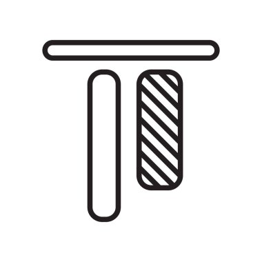 Dikey hizalama simge vektör işareti ve beyaz arka plan üzerinde dikey hizalama logo kavramı izole sembolü