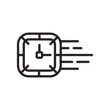 Zaman simge vektör işareti ve beyaz arka plan üzerinde zaman logo kavramı izole sembolü