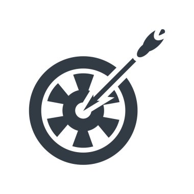 Dart tahtası simge vektör işareti ve üzerinde beyaz backgrou izole sembolü