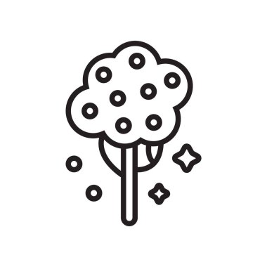 Meyve ağacı simge vektör işareti ve beyaz arka plan üzerinde meyve ağacı logo kavramı izole sembolü