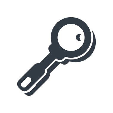 Büyüteç simgesini vektör işareti ve beyaz arka plan üzerinde izole sembolü, 