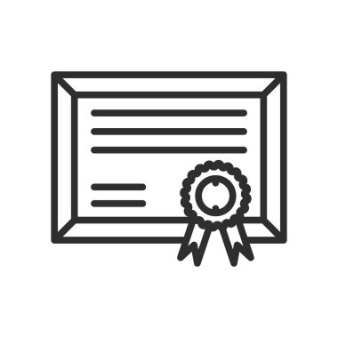 Dijital sertifika simge vektör işareti ve üzerinde beyaz izole sembolü