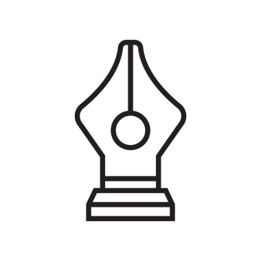 Kalem simge vektör işareti ve beyaz arka plan üzerinde kalem logo kavramı izole sembolü