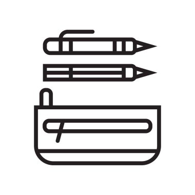 Kalem büyük simge vektör işareti ve beyaz arka plan üzerinde kalem büyük logo kavramı izole sembolü