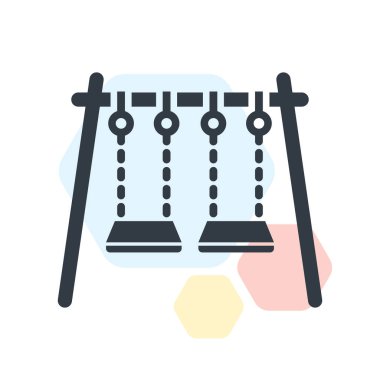 Salıncaklar simge vektör işareti ve beyaz arka plan üzerinde izole sembolü,