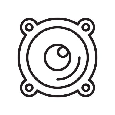 Hoparlör simgesi vektör beyaz zemin üzerine, hoparlör izole işareti ,