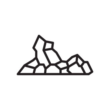 Rock simge vektör işareti ve beyaz arka plan üzerinde R izole sembolü