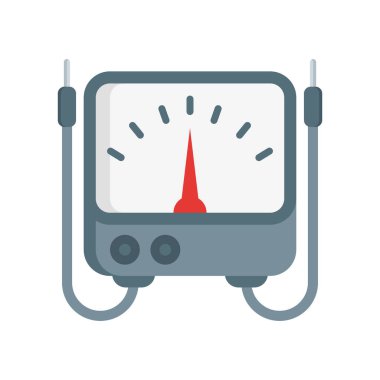 Voltmetre simge vektör işareti ve üzerinde beyaz backgrou izole sembolü